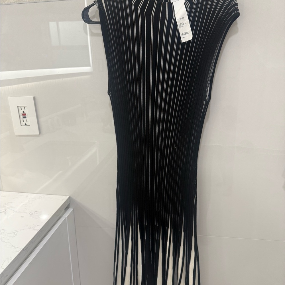 Akris Black and White Midi Dress